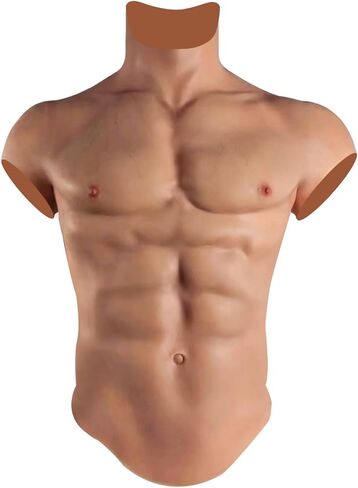 Liifun زي الصدر ذو الياقة العالية من السيليكون المزيف الواقعي للمكياج التنكرية لدعائم الهالوين للرجال المشكل الأقوى in Kuwait