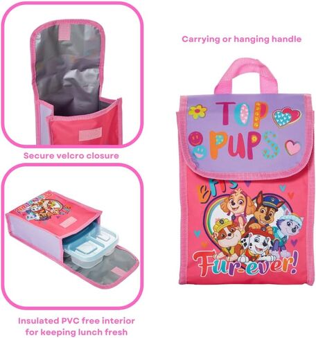 Paw Patrol 5 Pc. Nickelodeon Backpack Set for Girls, 16 inch with Lunch Bag and Water Bottle, Pink in Saudi Arabia