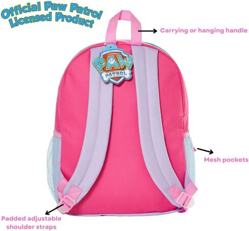 Paw Patrol 5 Pc. Nickelodeon Backpack Set for Girls, 16 inch with Lunch Bag and Water Bottle, Pink in Saudi Arabia