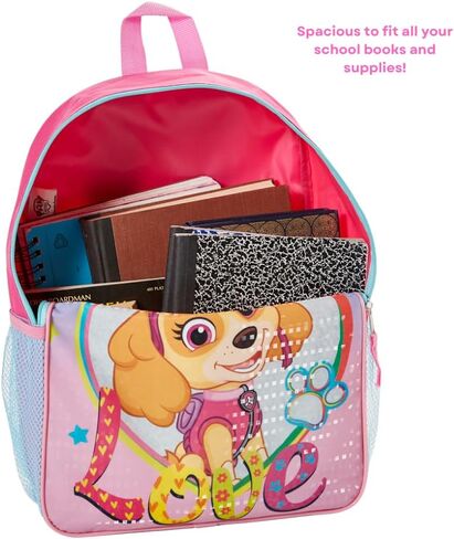 Paw Patrol 5 Pc. Nickelodeon Backpack Set for Girls, 16 inch with Lunch Bag and Water Bottle, Pink in Saudi Arabia