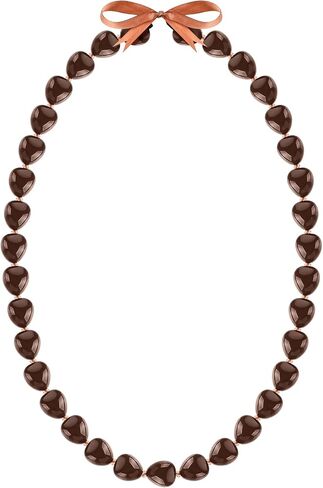 Karenhi Hawaiian Kukui Nut Lei Necklace 47 In Hawaiian Lei Necklace with Ribbon Bow 2024 Graduation Gift for Women Men Kids Luau Party Accessories in Saudi Arabia
