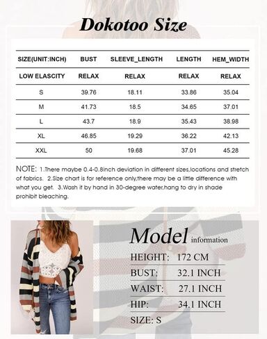 Dokotoo Womens Puff Long Sleeve Crochet Knit Cardigan Sweaters Color Block Kimono Open Front Coat Outwear in Saudi Arabia