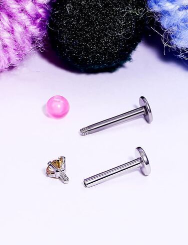 Prjndjw 48Pcs Lip Rings 16G Surgical Steel Labret Studs Monroe Ring Piercing Jewelry for Women Men Conch Cartilage Tragus Helix Earring Barbells 8MM 10MM Glow in the Dark in Kuwait