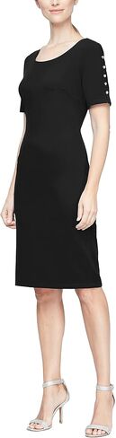 S.L. Fashions Women's Short Sleeve Sheath Night Out Dress Lace and Embellishment in Kuwait