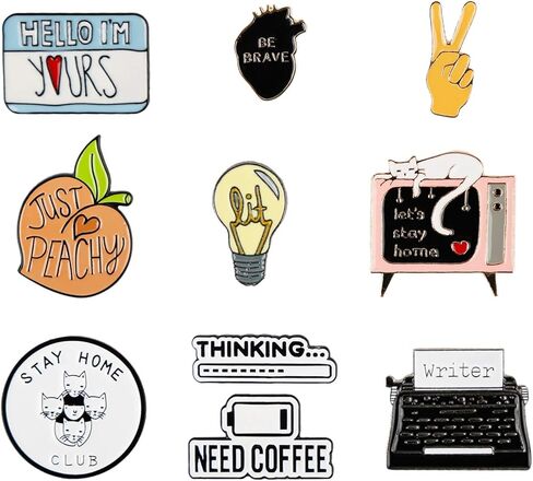 10 قطع من دبوس بروش المينا هدية تزيين للبالغين والأطفال in Kuwait