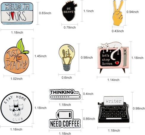 10 قطع من دبوس بروش المينا هدية تزيين للبالغين والأطفال in Kuwait