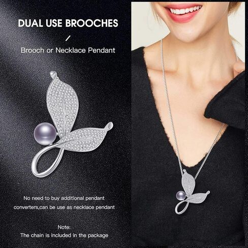 RAINBOW BOX Leaf Brooch Pins for Women Fashion, Pearl with Austria Crystal Jewelry Women's Brooches & Pins in Saudi Arabia