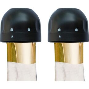Champagne Stopper,2Pack Mini Champagne Saver Stoppers, Reusable Vacuum Leakproof Champagne Sealer,Perfect for Champagne, Cava, Prosecco & Sparkling Wine Bottle