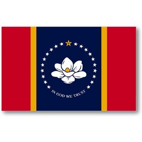 State of Mississippi Flag Vinyl Decal Bumper Sticker for Cups, Tumblers, Cars, Vehicles, Laptop, Windows, Trucks, and Coolers 5" x 3.3" (1)
