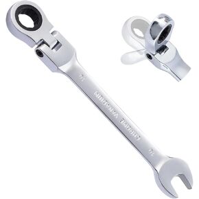 B4B BANG 4 BUCK 10mm Ratcheting Combination Wrench,Metric Flex Head Ratcheting Wrench Spanner with 72 Tooth and 5° Movement Chrome Vanadium Steel Gear Wrench