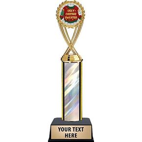 Crown Awards 11" Ugly Christmas Sweater Trophies, Ugly Xmas Sweater Party Trophy with Custom Engraving Prime