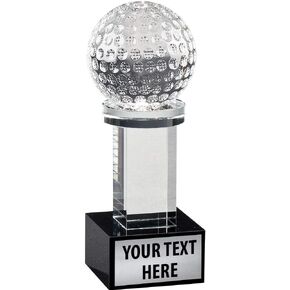 Crown Awards Golf Austerity Trophy, 6" Crystal Golf Trophies Prime