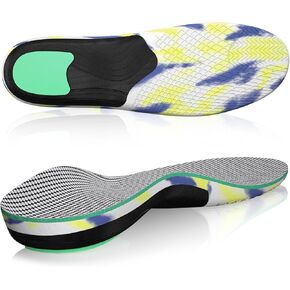 Arch Support Shoe Insoles for Men and Women, Plantar Fasciitis Relief Insoles for Flat Feet, Normal feet, Achilles Tendinitis, Bone Spurs, Heel and Foot Pain Relief (Colorful,S)