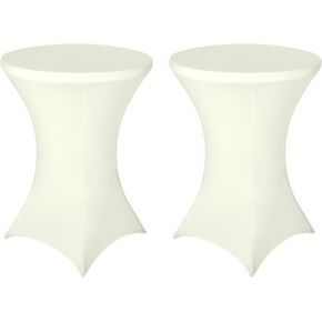 FestiCorp Spandex Black Table Cover, Cocktail Fitted Tablecloths, Round Highboy Stretch Table Covers Cloths for Party, Bar, Wedding, Birthday, Banquet, 30"-32" Diameter x 40"-43" Height
