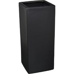 WGV Ceramic Block Vase 5" W x 12" H, (Multiple Size/Color Choices) Matte Tall Square Flower Planter Pot, Accents Home Office Tabletop Decor, Ideal Gifts Black 1 Piece (CSB0512BK)