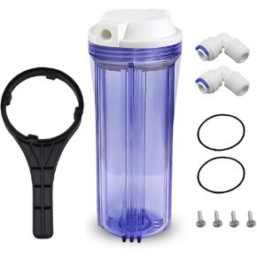 Geekpure 10 Inch Reverse Osmosis Water Filter Housing for RO Filtration System -1/4" Port-2.5" x 10"-Clear