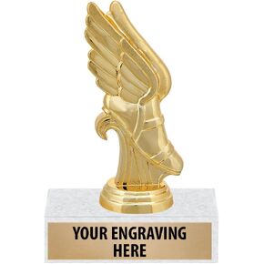 6" Custom Winged Foot Running Trophies - Track & Field Trophy Awards Prime
