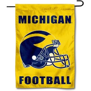 Michigan Team University Wolverines Football Helmet Garden Flag