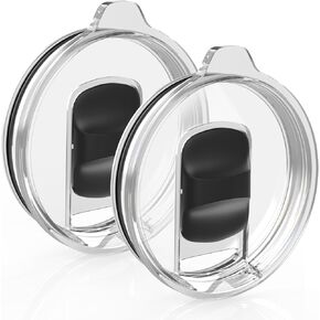 2 Pack Replacement Tumbler Lid for YETI 20 oz Tumbler, 10 oz Lowball and 25 oz Straw Mug Replacement Cover with Magnetic Slider Switch (20oz, Black)