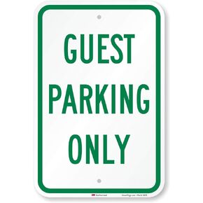 SmartSign Guest Parking Only Sign | 12" x 18" 3M High Intensity Grade Reflective Aluminum, Green on White