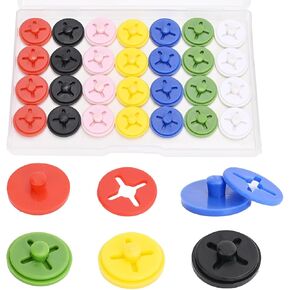 28pcs Running Bib Clips,bib boards for runners Clips,race bib clips, Race Bib Board Fastener System,race bib holder for Marathon, Track and Field Event(Mixed Colors)