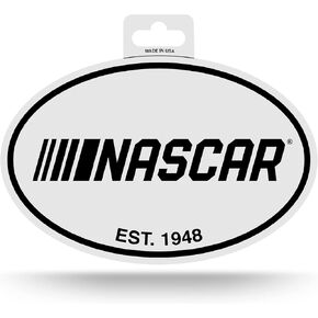 Rico Industries NASCAR Oval Black and White Sticker, 4" x 6"