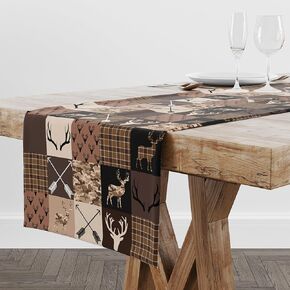 Tribal Table Runner,Aztec Retro Colorful Geometric Pattern Indigenous Style,Restaurant Kitchen Rectangular Tableclot,36X13inch