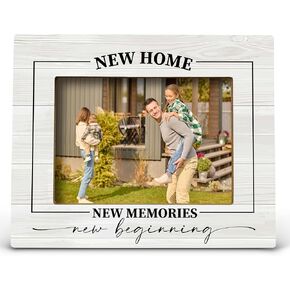 New Home New Memories Housewarming Picture Photo Frame,New Homeowner Gifts,First New Home Gifts,First Time House Owner Gifts,New Home Housewarming Gifts Picture Frames (5x7 Inch Photo)