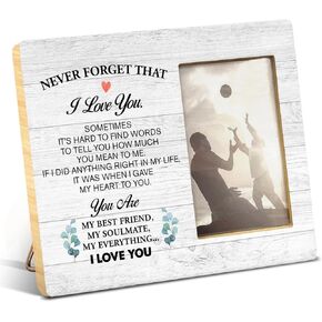 Romantic Gift for Husband Wife Couples Boyfriend Girlfriend, Love Gifts for Couples, Soulmate Gifts for Him Her, Couples Wood Picture Frame for 4x6 Inches Photo