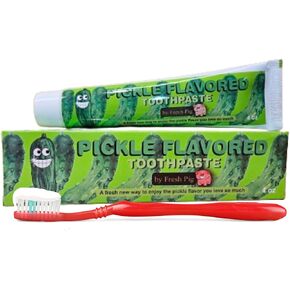 Pickle Flavored Toothpaste - Funny Pickle Gifts for Pickle Lovers, Dill Pickle Flavor Gag Gift for Women and Men who Love Pickles