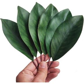 Bigger Artificial Magnolia Leaves-Fake Green Magnolia Leaves for Wedding Decorations,Bookmark,Fake Leaves Decor,DIY Magnolia Wreaths,Home Decor