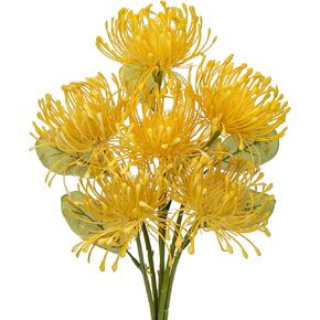 Briful 6PCS Artificial Chrysanthemum Fall Flowers 4'' Faux Pincushion Flower Large Spider Mums Autumn Flowers for Home Décor Centerpiece Wedding Bouquet (Burgundy)