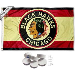 Chicago Blackhawks Vintage Retro Throwback Banner and Tapestry Wall Tack Pads