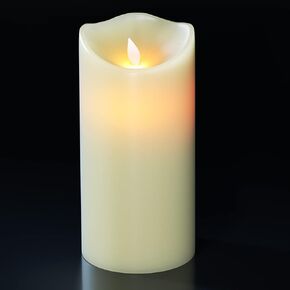Eldnacele Large Flameless Flickering Candles White 3D Realistic Black Wick with Timer, 4" X 7.5" Battery Operated Real Wax Pillar Candles Warm White for Home Wedding Party Festival Decoration