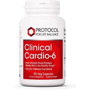 Protocol Clinical Cardio-6 - Blood Pressure Support with CoQ10, Vitamin K2, Grape Seed - 90 Veg Caps