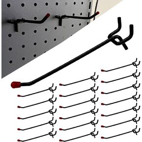 Pegboard Hooks 50 Pack Pegboard Accessories 4'' Black Lightweight Pegboard Organizer Kit with Rubber Tip Fit 1/4" 1/8" Peg Board for Organization Garage Tool Storage Pegboards Utility Hooks