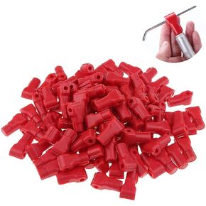 Peg Hook Stop Lock for Prevent The Sweep Theft of Displayed Products on A Wire Peg, 100 Pcs Plastic Red Security Lock, Retail Shop Anti-Theft Display Hook Lock (6MM)