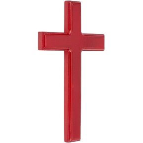 GOMAKERER 1 Pc Wood Crafted Cross, Dark Red Wooden Wall Cross, Hanging Cross Decoration Religion Wall-Mounted Cross for Home Church Decoration