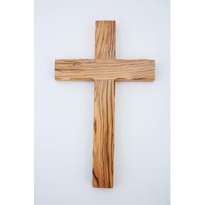 Olive Wood Crucifix Cross (10 Inch) - Wall Hanging Home Décor, Wood Christian Blessing Sturdy Cross From the City of Truth, Jerusalem – By Olive Wood Gifts Shop, Grain, 10’’ Crucifix