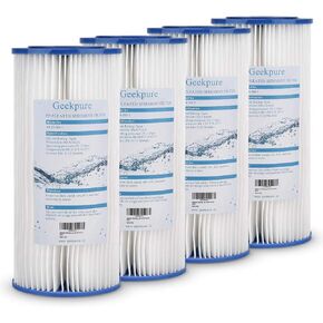 Geekpure 10-Inch Whole House Pleated PP Sediment Filter-4.5" x 10"-5 Micron