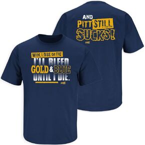 Smack Apparel West Virginia Football Fans. I'll Bleed Gold & Blue Until I Die. Navy T-Shirt (Sm-5X)