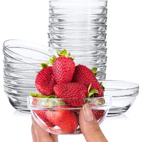 Small Glass Cooking Bowls, Microwave Safe, 4-ounce, Durable Glass Prep Bowls Stackable - Glass Ramekins Set of 6
