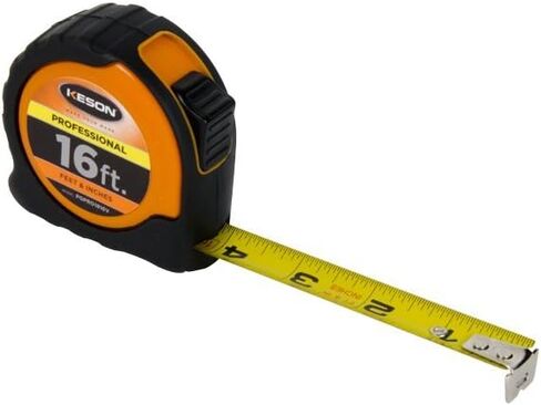 Keson PGPRO1812V Professional Series Tape Measure with Nylon Coated Steel Blade and High-Visibility Orange ABS Case (Graduations: ft., in, 1/8), 5/8-Inch by 12-Foot in Saudi Arabia