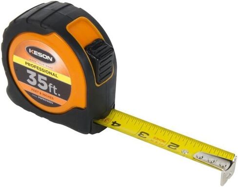 Keson PGPRO1812V Professional Series Tape Measure with Nylon Coated Steel Blade and High-Visibility Orange ABS Case (Graduations: ft., in, 1/8), 5/8-Inch by 12-Foot in Saudi Arabia