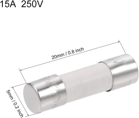 uxcell Ceramic Cartridge Fuses 15A 250V 5x20mm Slow Blow Replacement for Stereo Audio Amplifier Ceramic 20pcs in Saudi Arabia