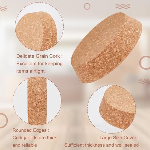 OLYCRAFT 2 Pcs Large Cork Stoppers Tapered Cork Plugs Wood Corks Lids Bottle Lids Cork Stoppers 4.7~5.5 inch Wine Bottle Stoppers Wood Jar Cork for Kitchen Wedding Favor Canning - 3cm Thick in Saudi Arabia