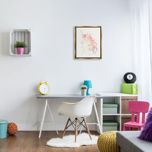 Stupell Industries Charming Unicorn Smiling Flower Crown Stars Design Canvas Wall Art, Design by Victoria Barnes in Saudi Arabia