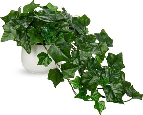 Briful Fake Hanging Plant Greenery Real Touch Sage Ivy Vine Hanging Bush Plants Artificial Potted Spring Floral Plants for Home Wedding Kitchen Tabletop Shelves Decoration in Saudi Arabia