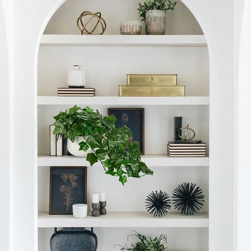 Briful Fake Hanging Plant Greenery Real Touch Sage Ivy Vine Hanging Bush Plants Artificial Potted Spring Floral Plants for Home Wedding Kitchen Tabletop Shelves Decoration in Saudi Arabia
