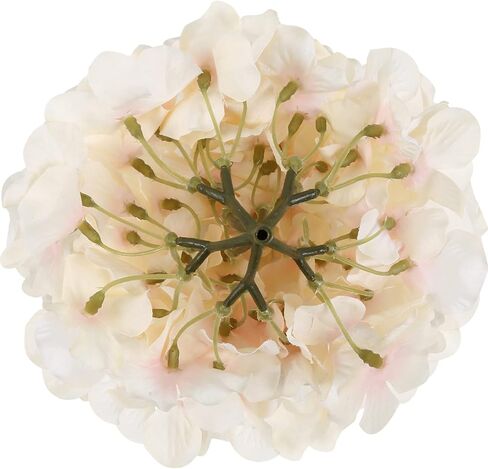 IPOPU 10pcs Hydrangea Artificial Flowers Ivory White Fake Hydrangea Silk Flowers Heads with Stems Faux Flowers Centerpiece Table Decorations for DIY Wedding Baby Shower Party Shop Home (Ivory) in Saudi Arabia